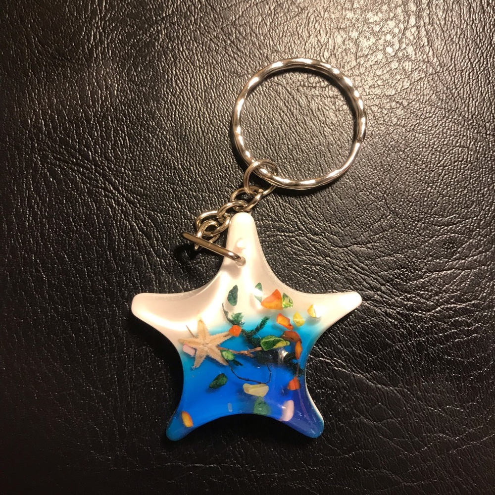 💗 Starfish Beach Blue Keychain NEW